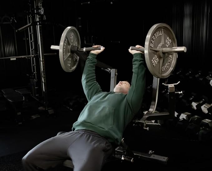 Athlete using the bench chest press