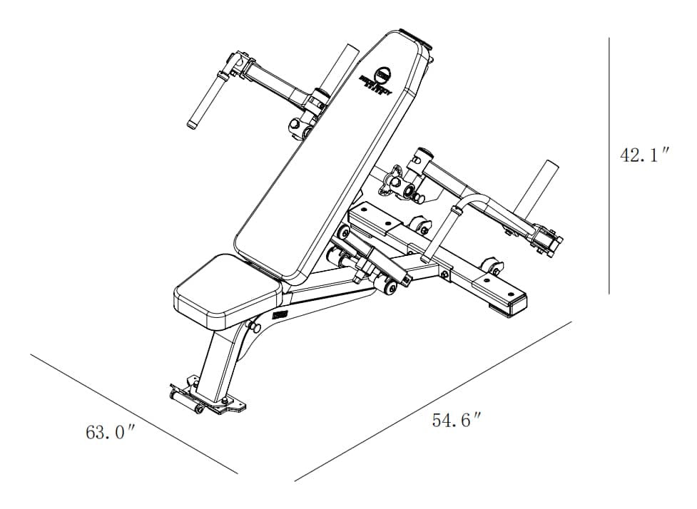 Bench and chest fly setup dimensions