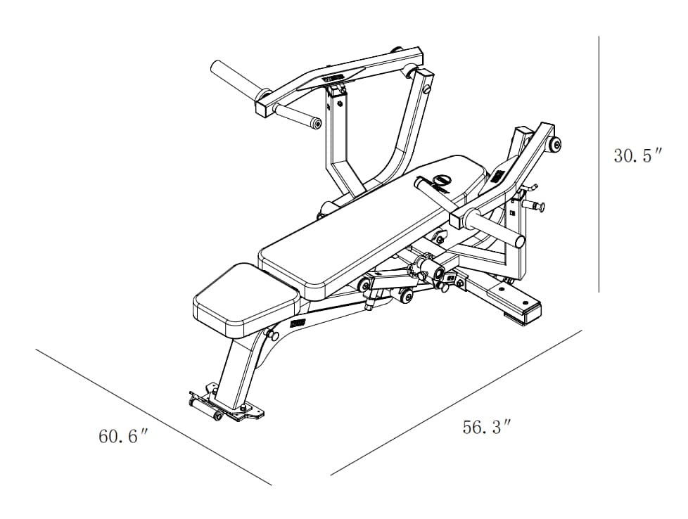 Bench and chest press setup dimensions