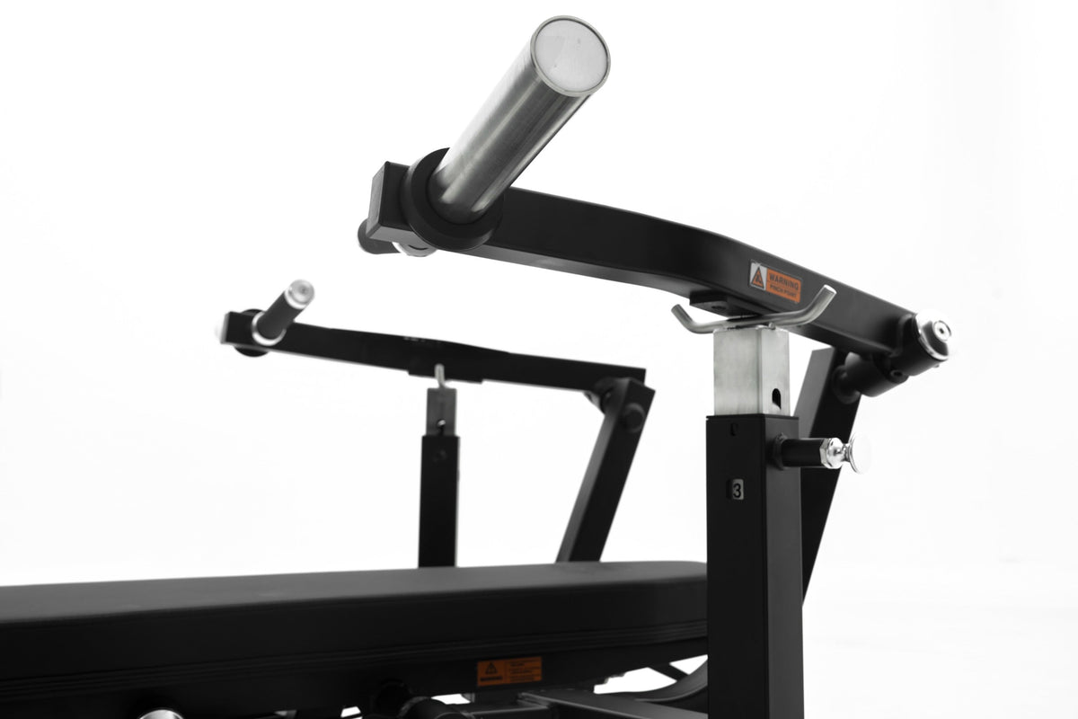 Chest press arm and weight sleeve detail