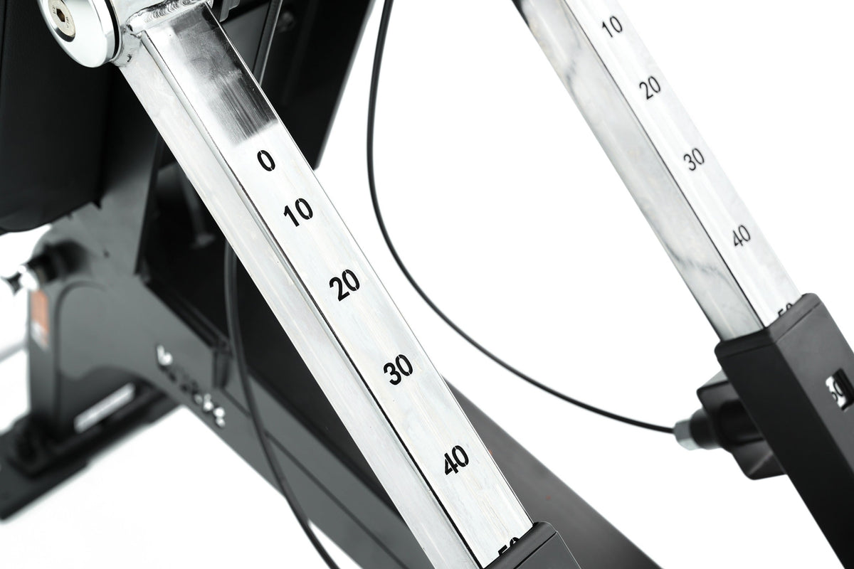 Bench angle adjustment scale