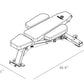 Bench dimensions with side pads aligned