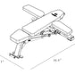 Bench dimensions with side pads extended