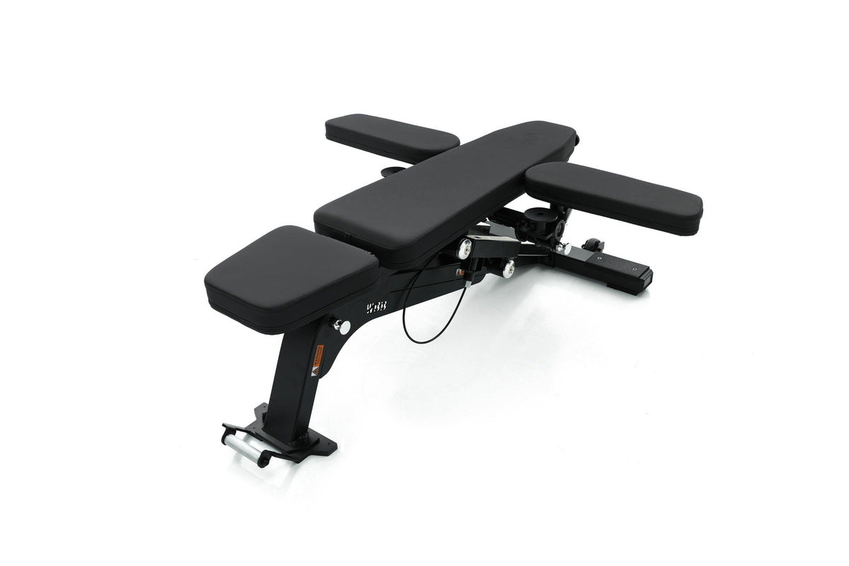 Bench with side pads extended